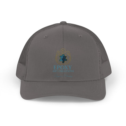Epoxy Art Creations Trucker Hat — Retro Geode Logo Mesh Cap